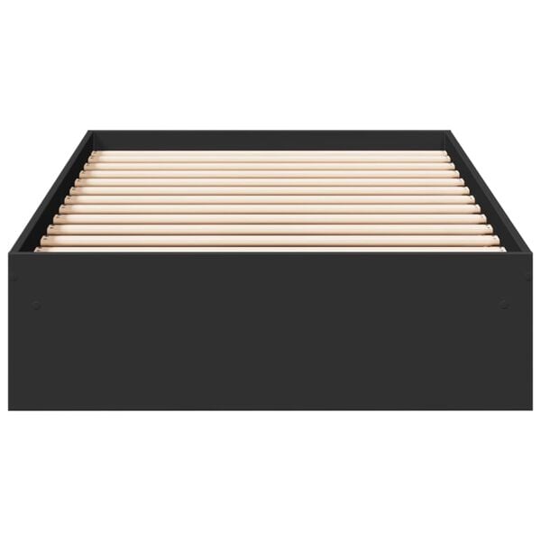 vidaXL sengeramme med skuffer 100x200 cm konstrueret træ sort