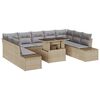 vidaXL Havesofa S&aelig;t 10 stk. Beige og lys gr&aring; polyrattan