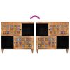 vidaXL Sideboard Naturfarvet 80 x 33,5 x 75 cm Massivt mangotr&aelig;
