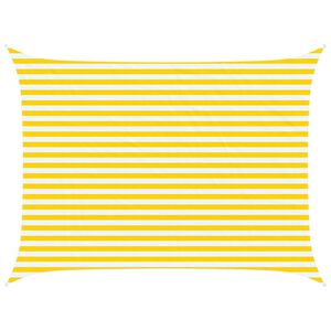 vidaXL Solskygge sejl Gul og Hvid 4 &times; 3 m 100% polyester Oxford