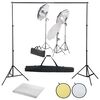 vidaXL fotostudies&aelig;t med lampes&aelig;t + baggrund og reflektor