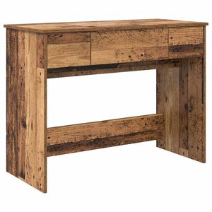 vidaXL Kosmetikbord med skuffe med spejl Gammelt tr&aelig; 100 x 45 x 76 cm