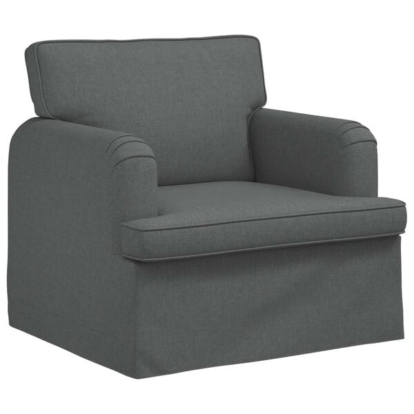 vidaXL Sofa 2 pcs M&oslash;rkegr&aring; 162 x 80 x 85 cm Stof