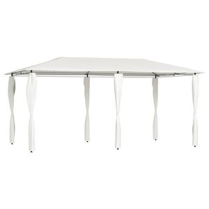 vidaXL pavillon med stolpeovertr&aelig;k 2,98x5,3x2,59m 160 g/m&sup2; cremefarvet
