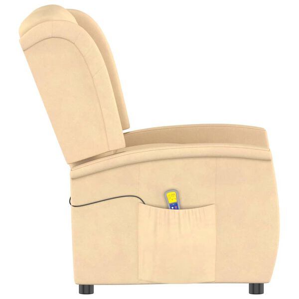 vidaXL 2-personers massagestol mikrofiberstof cremefarvet