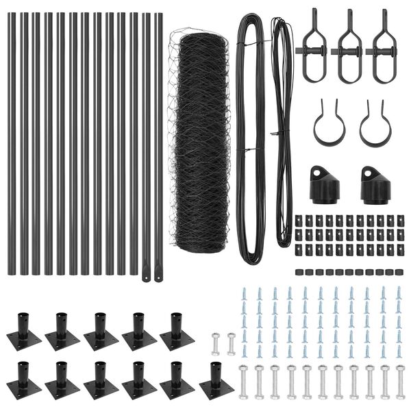 vidaXL Hegnsp&aelig;l Gr&aring; 25 x 0,6 m (36 mm mesh) St&aring;l og PVC
