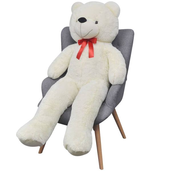 vidaXL blød plysbamse XXL 135 cm hvid