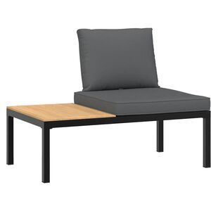 vidaXL haveb&aelig;nk med hynder aluminium sort
