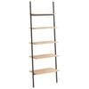 vidaXL stigereol med 5 hylder 64x34x185,5 cm lysebrun og sort