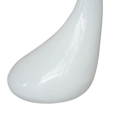 vidaXL sofabord med rund bordplade i glas højglans hvid