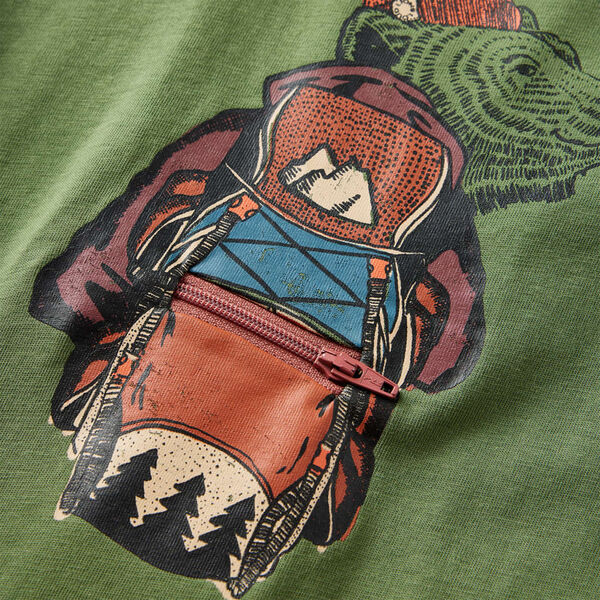 Lang&aelig;rmet T-shirt til b&oslash;rn str. 104 lys kakifarve