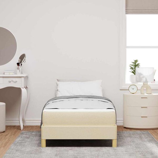 vidaXL Box spring seng med madras Creme 80 x 200 cm Stof