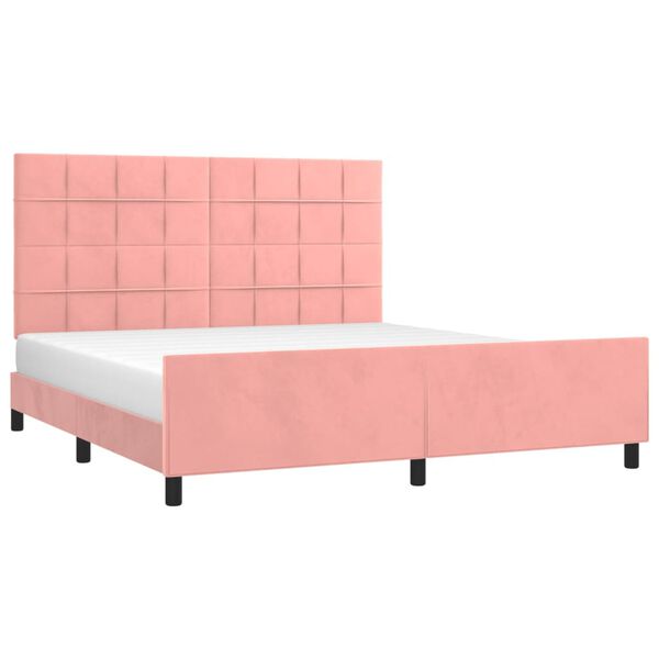 vidaXL sengeramme med sengegavl 160x200 cm fl&oslash;jl pink
