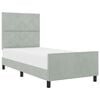 vidaXL Box spring seng med hovedg&aelig;rde Lysegr&aring; 90 x 200 cm Fl&oslash;jl