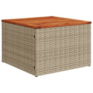 vidaXL havebord 55x55x37 cm polyrattan og akacietr&aelig; beige