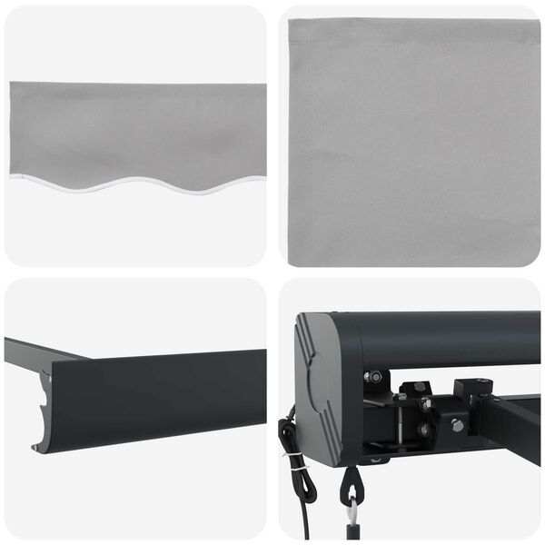 vidaXL Markise Lysegrå 350 x 250 x 165 cm Polyester og Aluminium