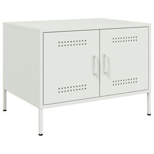 vidaXL sofabord 68x50x50,5 cm st&aring;l hvid