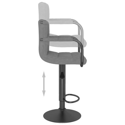 vidaXL barstole 2 stk. fløjl lysegrå