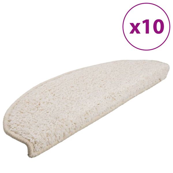 vidaXL trappem&aring;tter 10 stk. 65x21x4 cm hvide halvrunde store