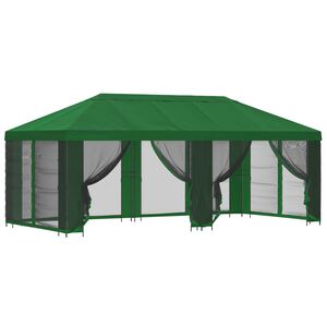 vidaXL Pavillon med sidetapper 6 x 3 m Gr&oslash;n Polyester og St&aring;l 190