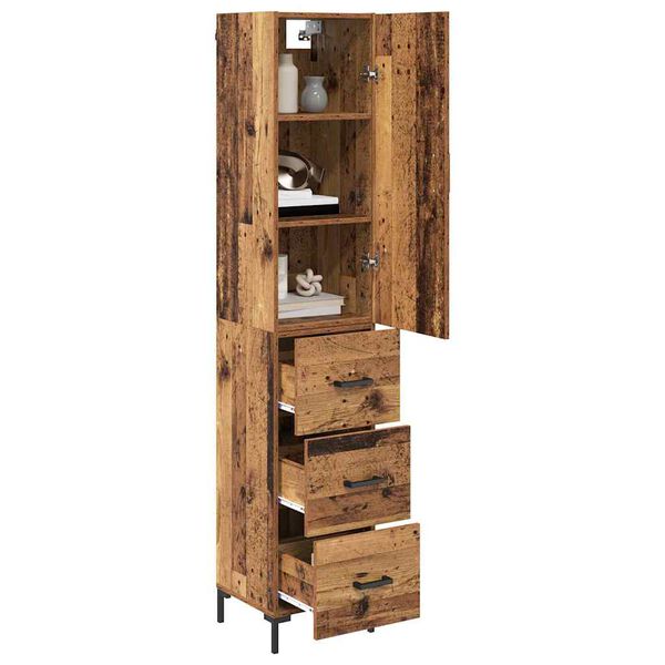 vidaXL Highboard Gammelt tr&aelig; 69,5 x 34 x 180 cm Konstrueret tr&aelig;