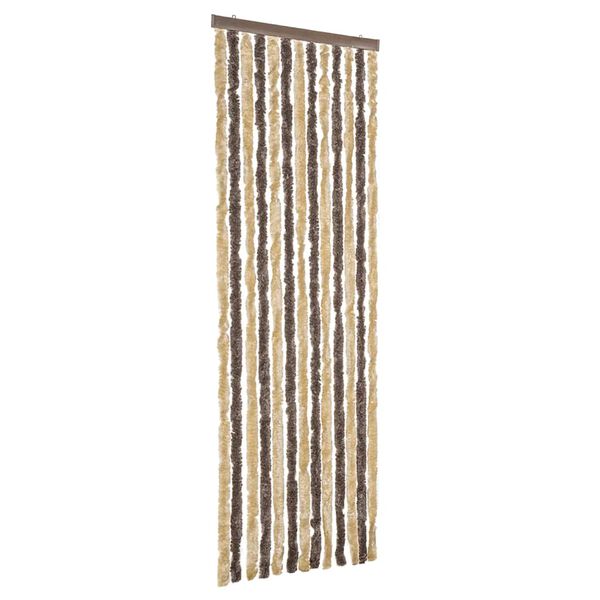 vidaXL flueforh&aelig;ng 56x200 cm chenille m&oslash;rkebrun og beige