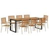 vidaXL Have Spisebordss&aelig;t 9 pcs Beige og Brun polyrattan