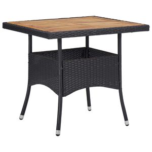 vidaXL udend&oslash;rs spisebord polyrattan og massivt akacietr&aelig; sort
