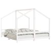 vidaXL sengeramme til juniorseng 2x(90x200) cm massivt fyrretr&aelig; hvid