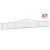 vidaXL buede gabionkurve 7 stk. 400x30x40/60 cm galvaniseret jern