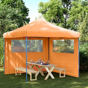 vidaXL foldbart pop-up festtelt med 2 sidev&aelig;gge orange