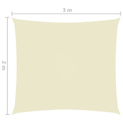 vidaXL solsejl 2x3 m rektangulær oxfordstof cremefarvet
