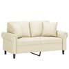 vidaXL 2-personers sofa med pyntepuder 120 cm kunstlæder cremefarvet