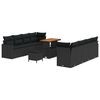 vidaXL Havesofa S&aelig;t 11 stk. Sort polyrattan