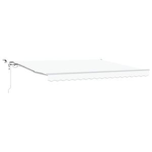 vidaXL Udtr&aelig;kkelig markise Hvid 400 &times; 300 cm Polyester