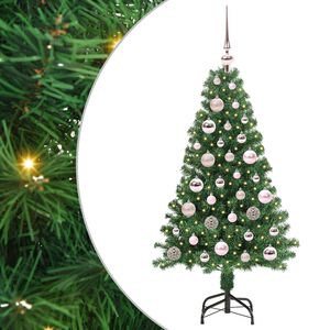 vidaXL Kunstigt juletr&aelig; med stativ Gr&oslash;n 120 cm PVC og St&aring;l og Plastik