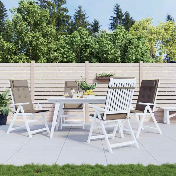 vidaXL stolehynder m. h&oslash;j ryg 4 stk. oxfordstof gr&aring;brun