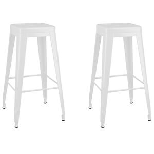 vidaXL barstole 2 stk. stabelbare metal hvid