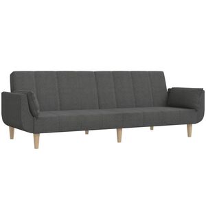 vidaXL 2-personers sovesofa med 2 puder stof m&oslash;rkegr&aring;