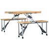 vidaXL foldbart campingbord med 4 siddepladser stål aluminium