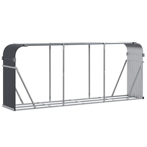 vidaXL brændeholder antracit 234x45x100 cm galvaniseret stål