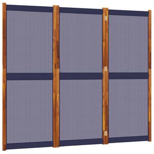 vidaXL 3-panels rumdeler 210 x 180 cm m&oslash;rkebl&aring;