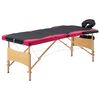 vidaXL sammenfoldeligt massagebord med tr&aelig;stel 3 zoner sort og lyser&oslash;d