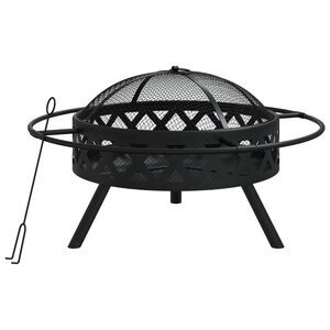 vidaXL b&aring;lfad med ildrager 70 cm XXL st&aring;l