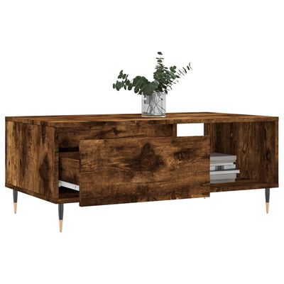 vidaXL sofabord 90x50x36,5 cm konstrueret træ røget egetræsfarve