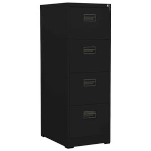 vidaXL arkivskab 46x62x133 cm st&aring;l sort