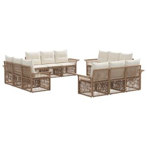 vidaXL Havesofa S&aelig;t 12 stk. Beige polyrattan