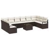 vidaXL Havesofa S&aelig;t 11 stk. Brun og Creme polyrattan