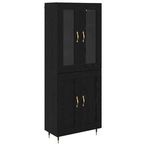 vidaXL Highboard 2 stk. Sort eg 69,5 x 34 x 180 cm Konstrueret tr&aelig;