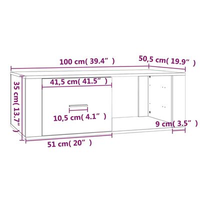 vidaXL sofabord 100x50,5x35 cm konstrueret træ sort